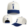 MiB Drip 2.0 Cap shown from multiple angles with cream crown, blue brim and embroidered MiB logos.